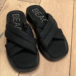 Beach by Matisse black slip on sandals, 7